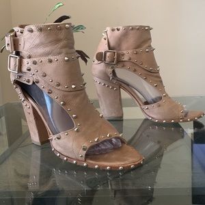 LAURENCE DACADE Deric Studded Leather Block-Heel Sandal